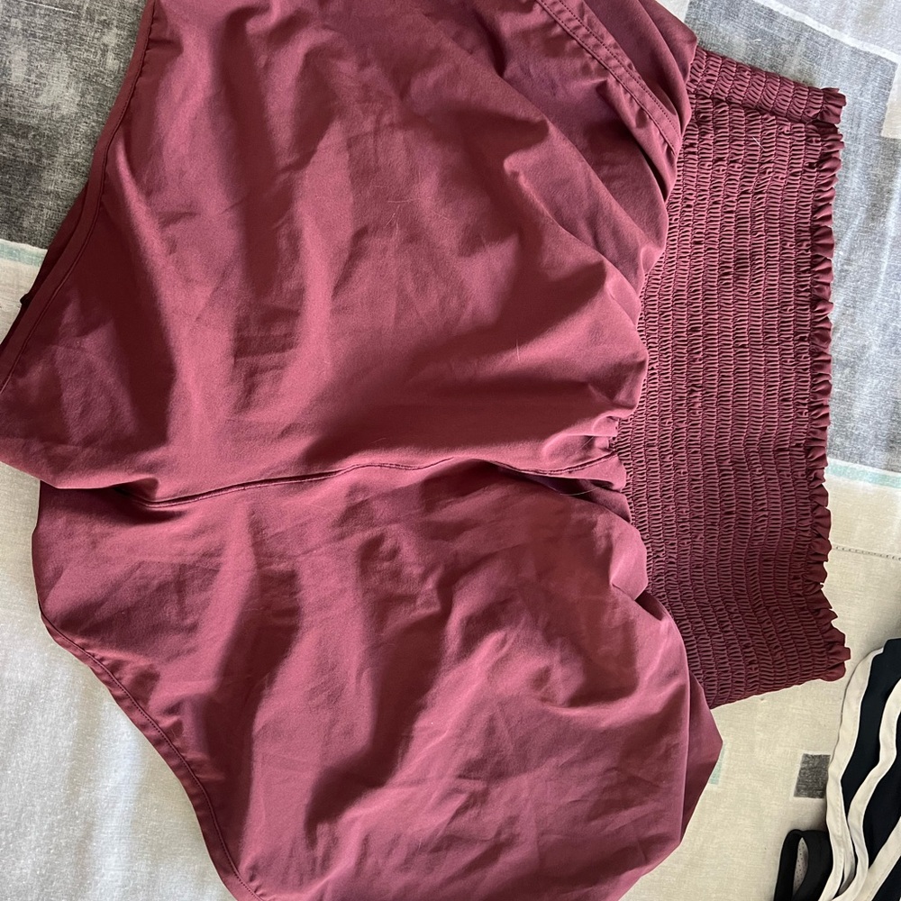 Burgundy Smocked Skirt